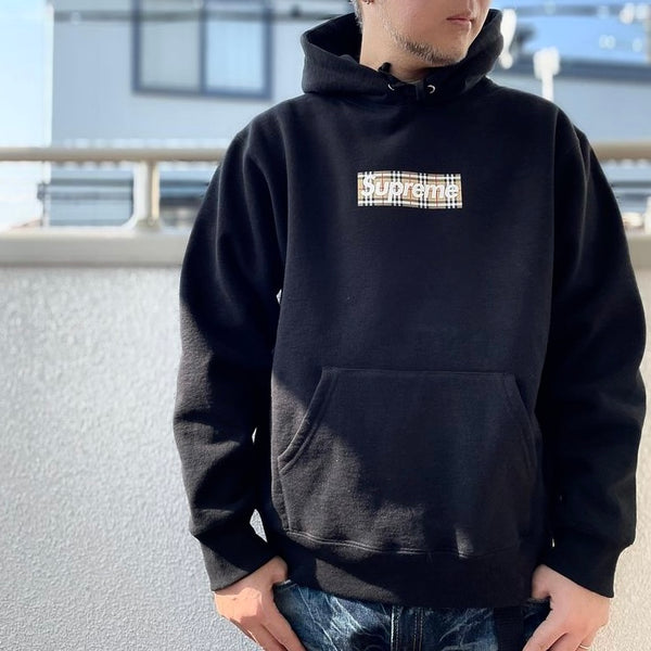 SUPREME X BURBERRY Box Logo Hoodie Black supreme supreme - originalfook singapore