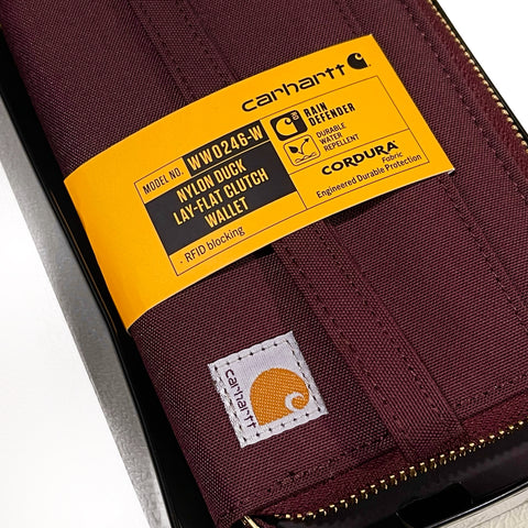 Carhartt Nylon Clutch Wallet Wine (Comes with Metal Tin)