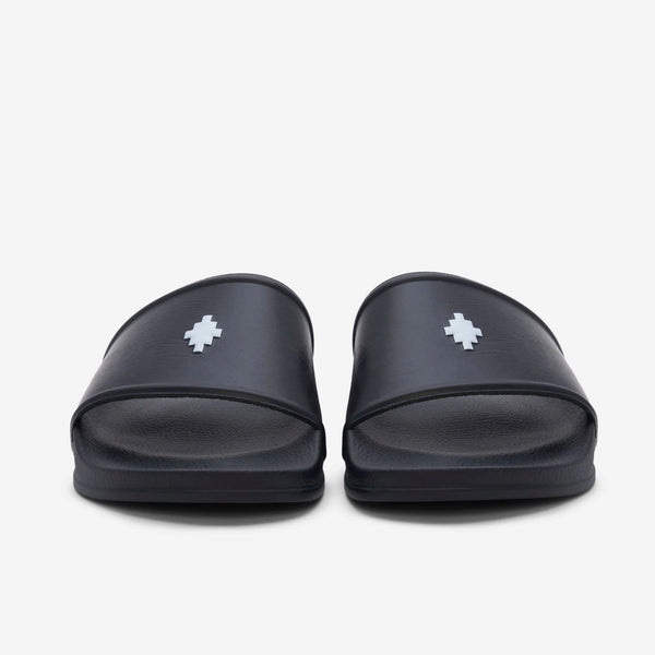 MARCELO BURLON Cross Logo Slides Black MARCELO BURLON MARCELO BURLON - originalfook singapore