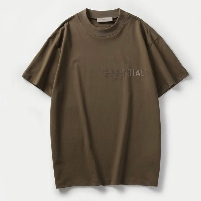 FEAR OF GOD Essentials Felt Logo Tee Wood FEAR OF GOD FEAR OF GOD - originalfook singapore