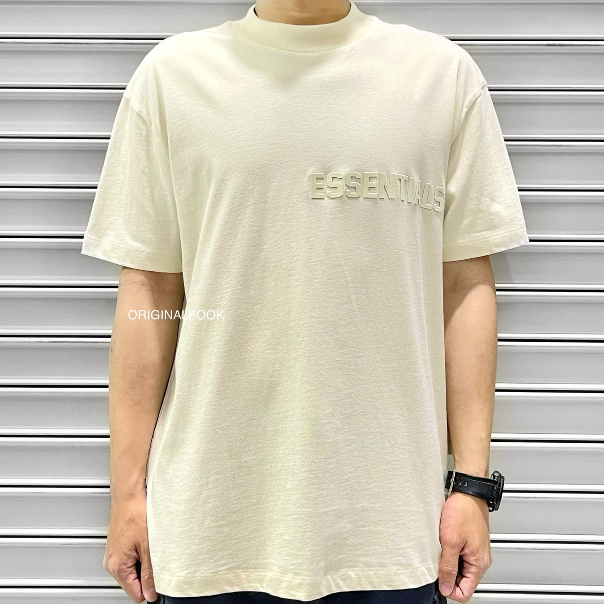 FEAR OF GOD Essentials Felt Logo Tee Shell FEAR OF GOD FEAR OF GOD - originalfook singapore