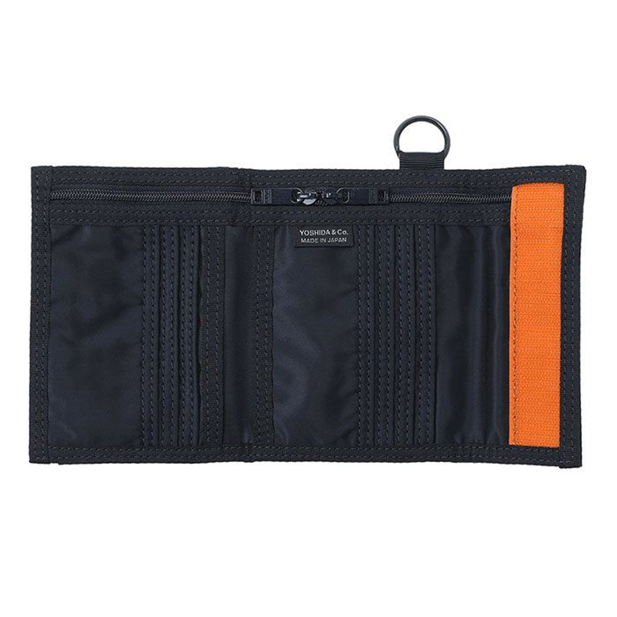 Porter Yoshida Japan Tanker Two-Fold Wallet in Iron Blue, a durable accessory with multiple folds and compact design.