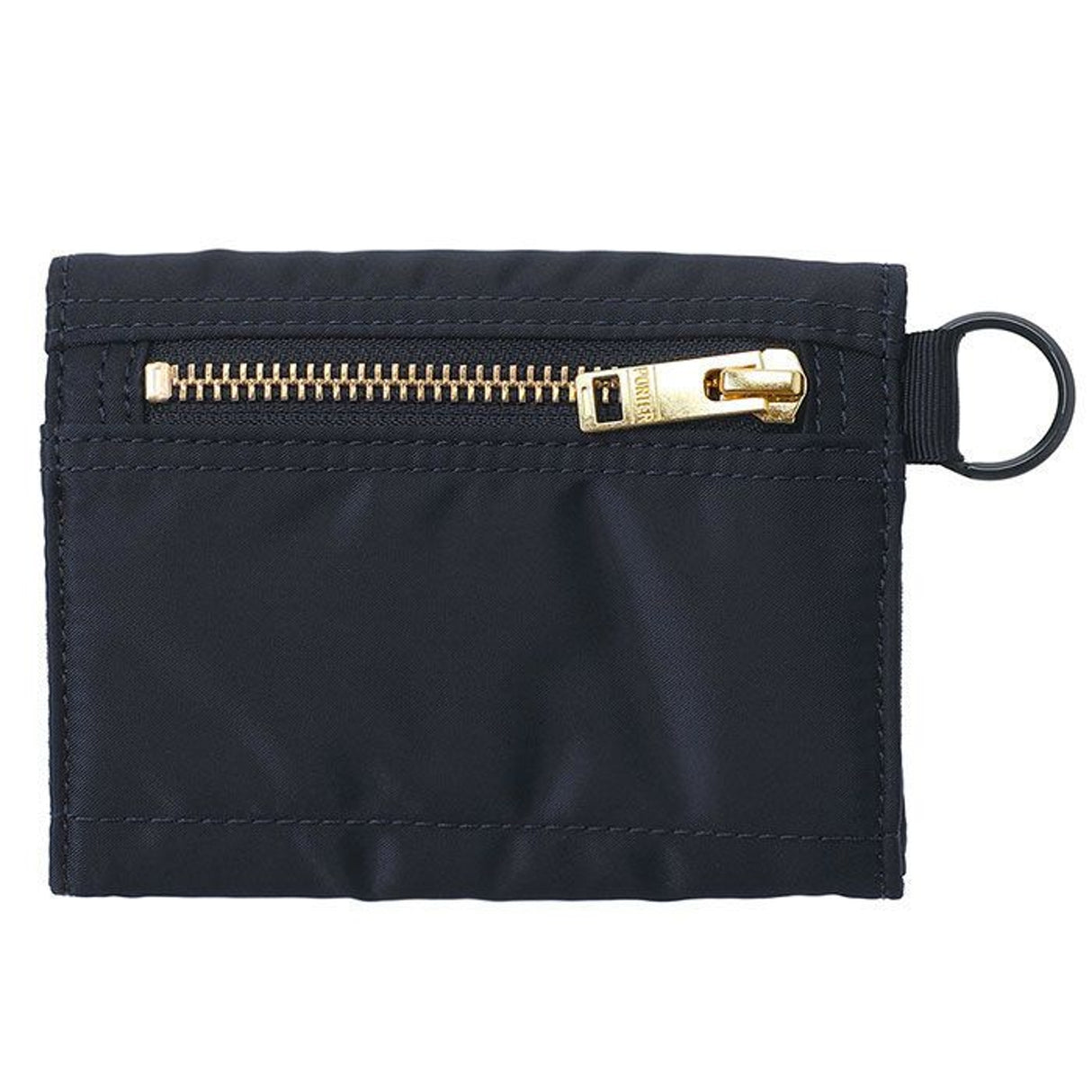 Porter Yoshida Japan Tanker Two-Fold Wallet in Iron Blue, stylish accessories with multiple folds and leather texture.