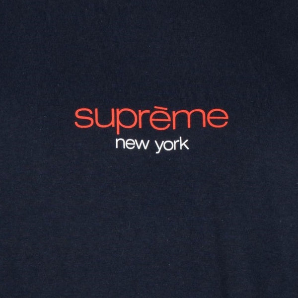 Supreme Classic Logo New York Tee Navy