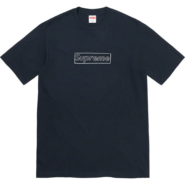 SUPREME X KAWS Chalk Box Logo Tee Navy