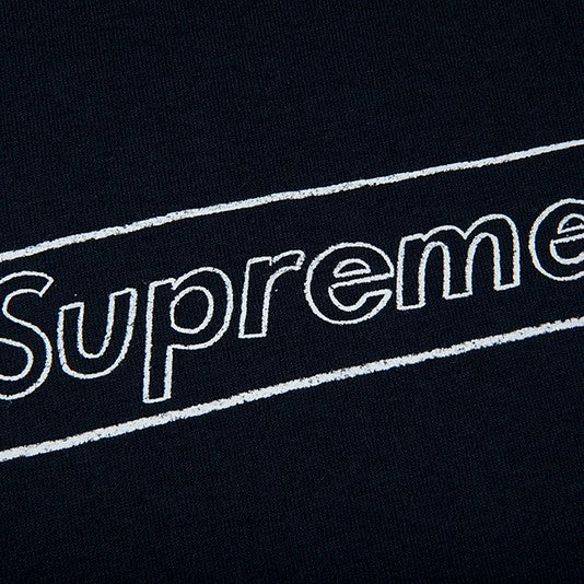 Lサイズ KAWS Chalk Logo Tee ネイビー supreme