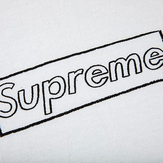 SUPREME X KAWS Chalk Box Logo Tee White