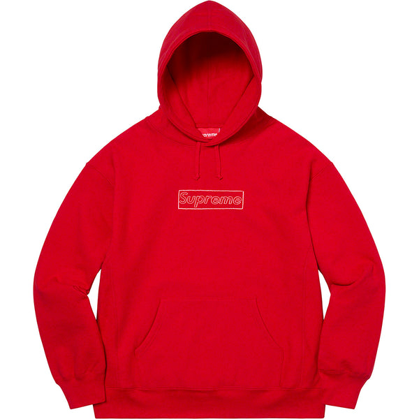 SUPREME X KAWS Chalk Box Logo Hoodie Red supreme supreme - originalfook singapore