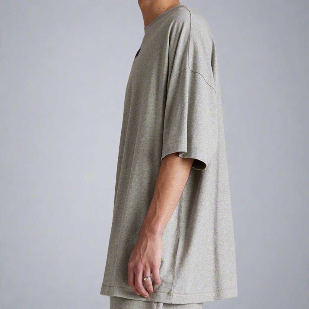 Fear of God Essentials Applique Box Logo Drop Shoulder Tee Dark Oatmeal (Oversized) FEAR OF GOD FEAR OF GOD - originalfook singapore