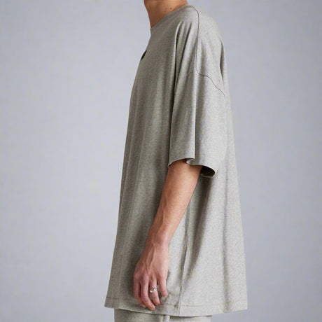 Fear of God Essentials Applique Box Logo Drop Shoulder Tee Dark Oatmeal (Oversized) FEAR OF GOD FEAR OF GOD - originalfook singapore