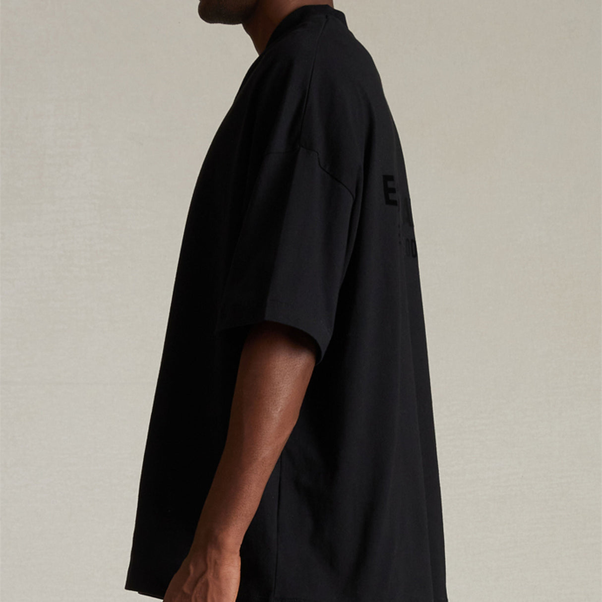 Fear of God Essentials Back Applique V-Neck Tee Black (Oversized)