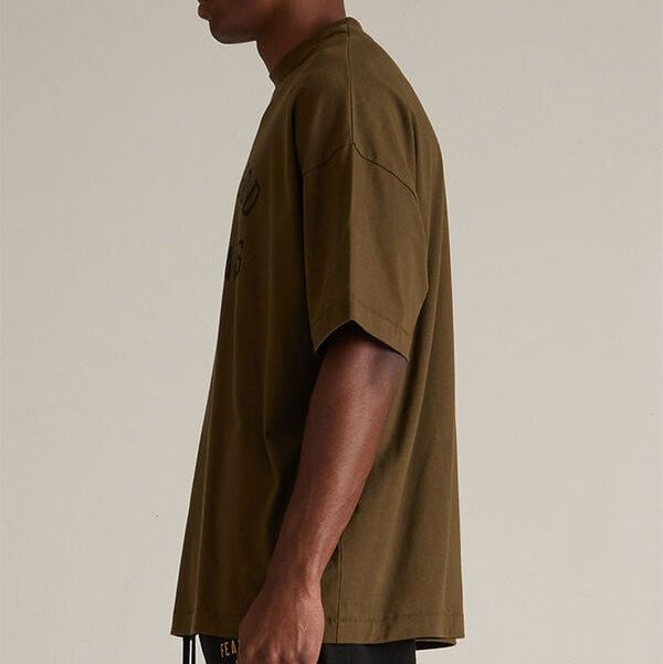 FEAR OF GOD Essentials Collegiate Logo Tee Olive FEAR OF GOD ESSENTIALS FEAR OF GOD ESSENTIALS - originalfook singapore