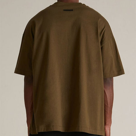 FEAR OF GOD Essentials Collegiate Logo Tee Olive FEAR OF GOD ESSENTIALS FEAR OF GOD ESSENTIALS - originalfook singapore