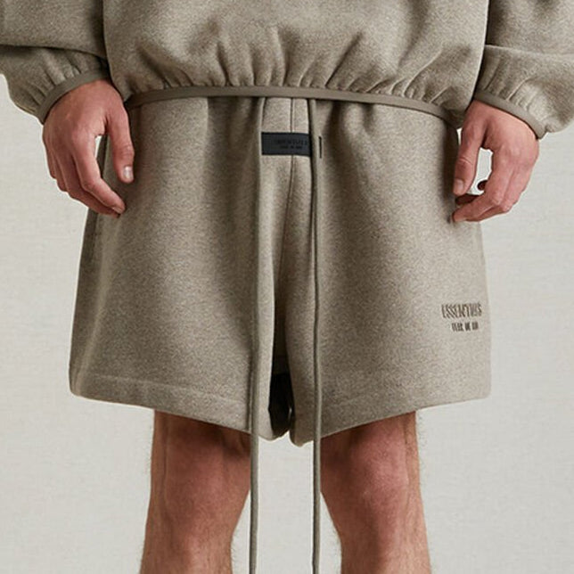 Fear of God Essentials Applique Logo Shorts Heather Grey - ORIGINALFOOK