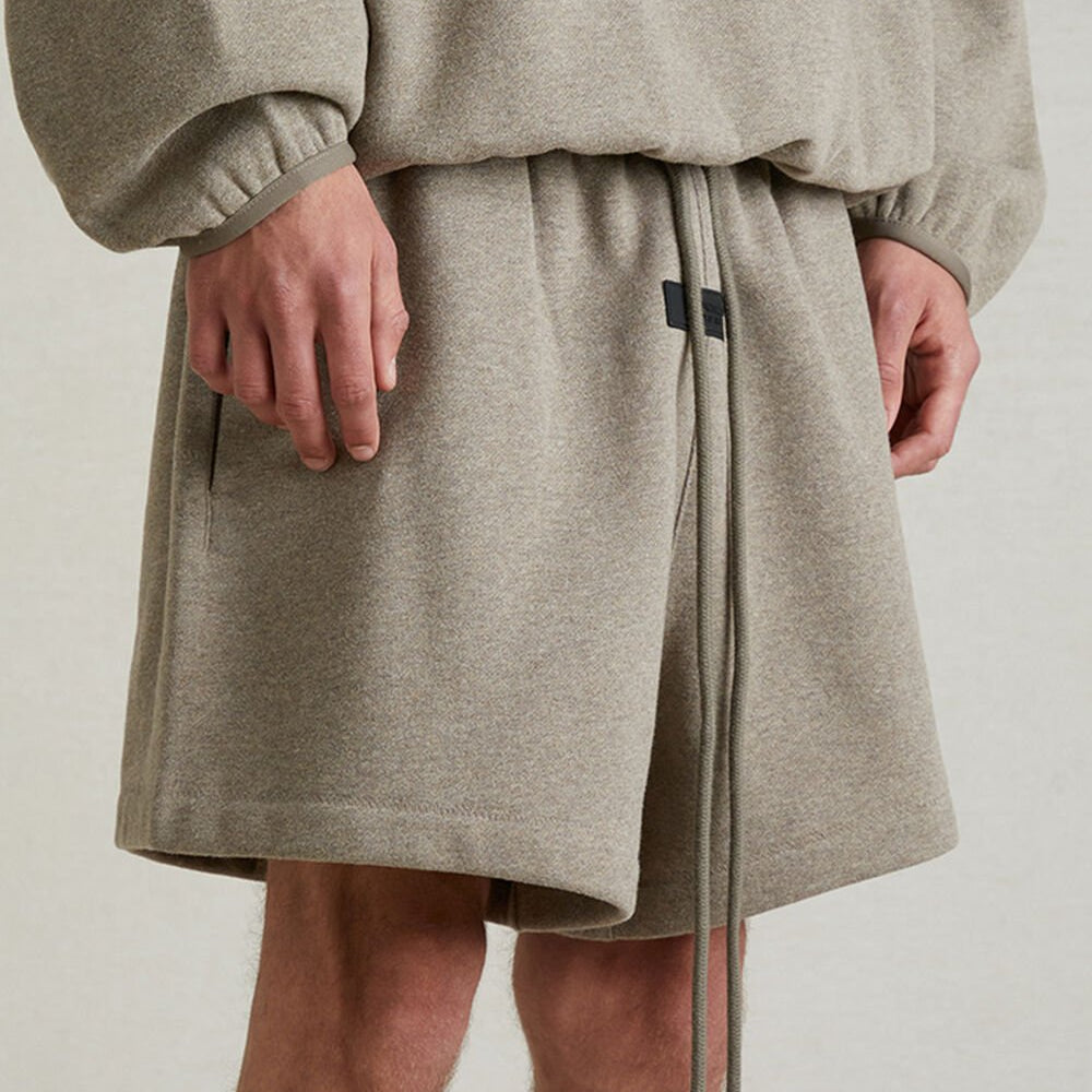 Fear of God Essentials Applique Logo Shorts Heather Grey - ORIGINALFOOK