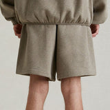 Fear of God Essentials Applique Logo Shorts Heather Grey - ORIGINALFOOK