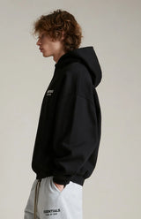 FEAR OF GOD Essentials Signature Logo Black Hoodie
