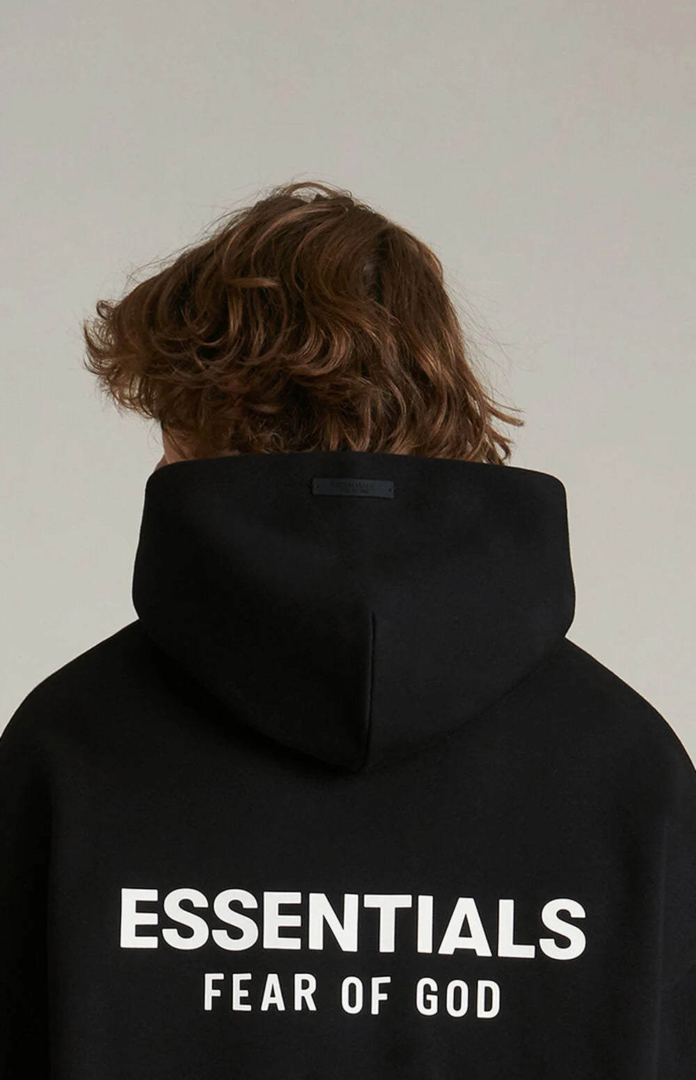 FEAR OF GOD Essentials Signature Logo Black Hoodie
