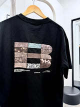 Boneless Textured Patchwork Tee Black - ORIGINALFOOK