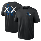 Black KAWS X Nike Los Angeles Dodgers MLB Elevated Max 90 Tee for men, featuring graphic design and casual athletic style.