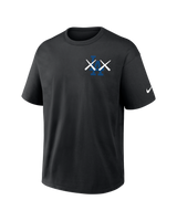 Black KAWS X Nike Los Angeles Dodgers MLB Elevated Max 90 Tee for men, featuring graphic artwork and casual athletic style.