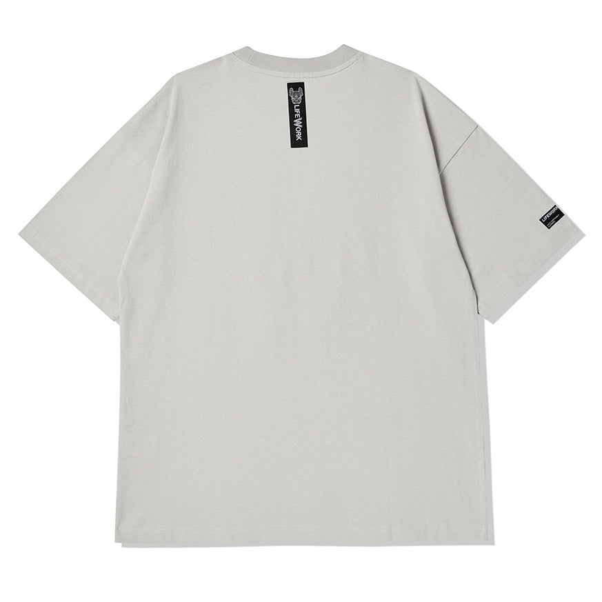 LifeWork Lace Applique Bulldog Tee Grey LifeWork LifeWork - originalfook singapore