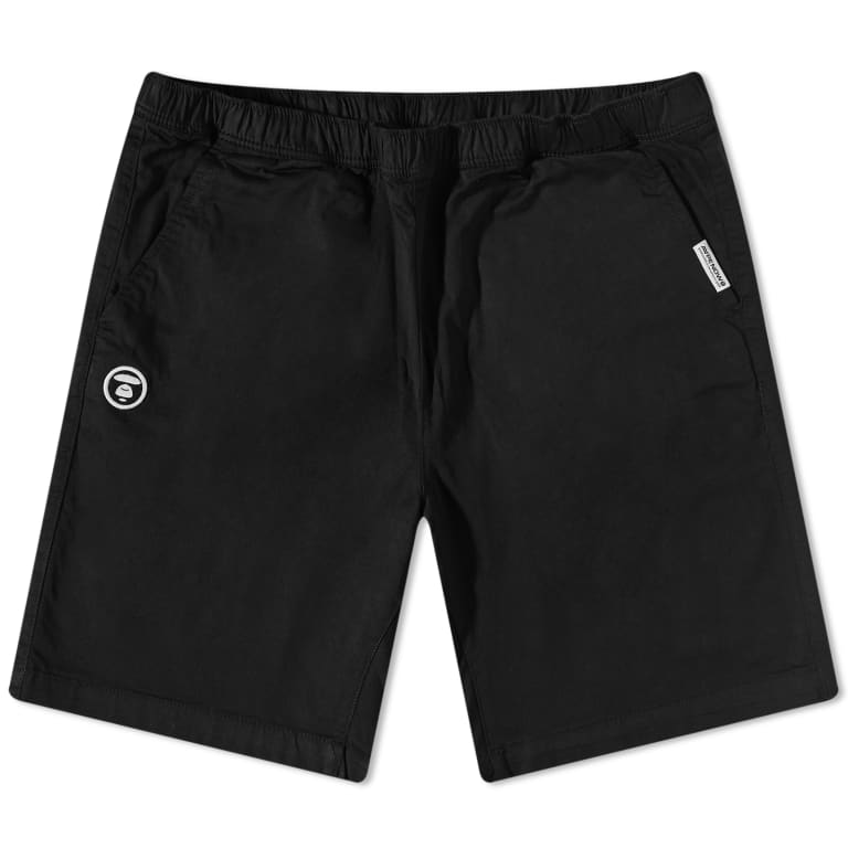 AAPE By Bathing Ape Now Badge Woven Shorts Black AAPE AAPE - originalfook singapore