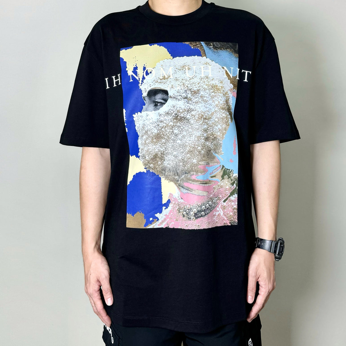 Ih Nom Uh Nit Arch and Mission Mask Tee Black NCS23221 (Made In Italy)