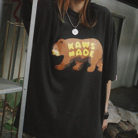 Human Made X KAWS Bear Tee Black