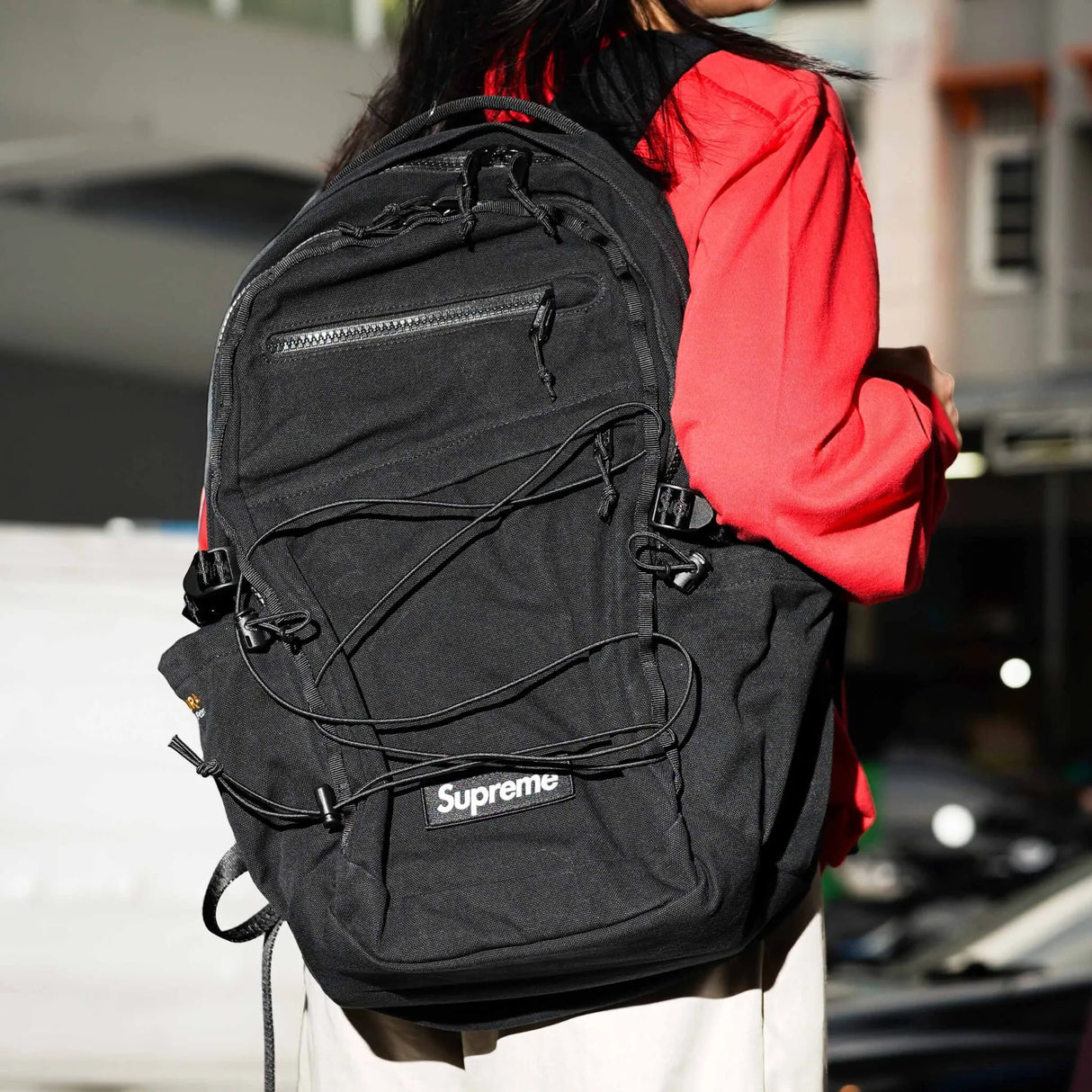 Supreme Logo Black Backpack - | ORIGINALFOOK