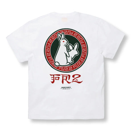 FR2 Fxxking Rabbits Round Logo Embroidery Tee White FR2 FR2 - originalfook singapore