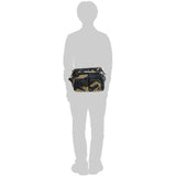 Porter Yoshida Japan Counter Shade large waist bag in camouflage with multiple pockets and adjustable strap.