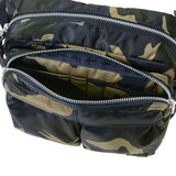 Porter Yoshida Japan large waist bag in camouflage, stylish and functional with adjustable strap and multiple compartments.