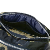 Porter Yoshida Japan Counter Shade large waist bag in camouflage with multiple compartments and adjustable strap.