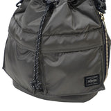 Porter Yoshida Japan Tanker 2-Way Tool Bag in black with multiple compartments and sturdy handles, designed for versatile tool storage.