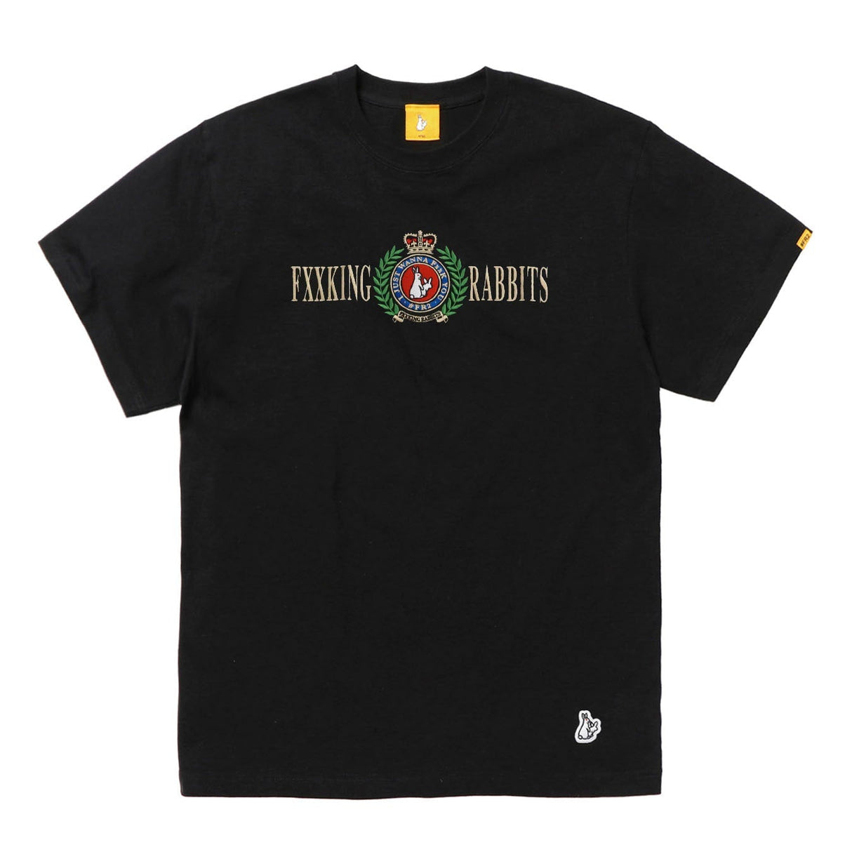 Black FR2 Emblem Icon Tee shirt featuring a centered emblem logo, casual fit, and soft cotton fabric.