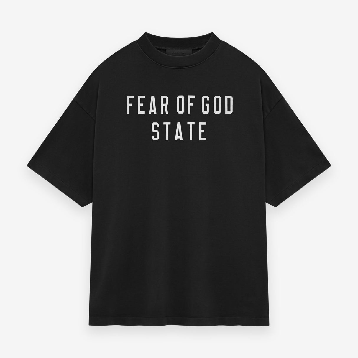 FEAR OF GOD Essentials Collegiate Logo Heavyweight Tee Washed Black