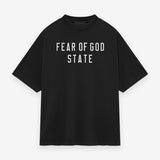 FEAR OF GOD Essentials Collegiate Logo Heavyweight Tee Washed Black