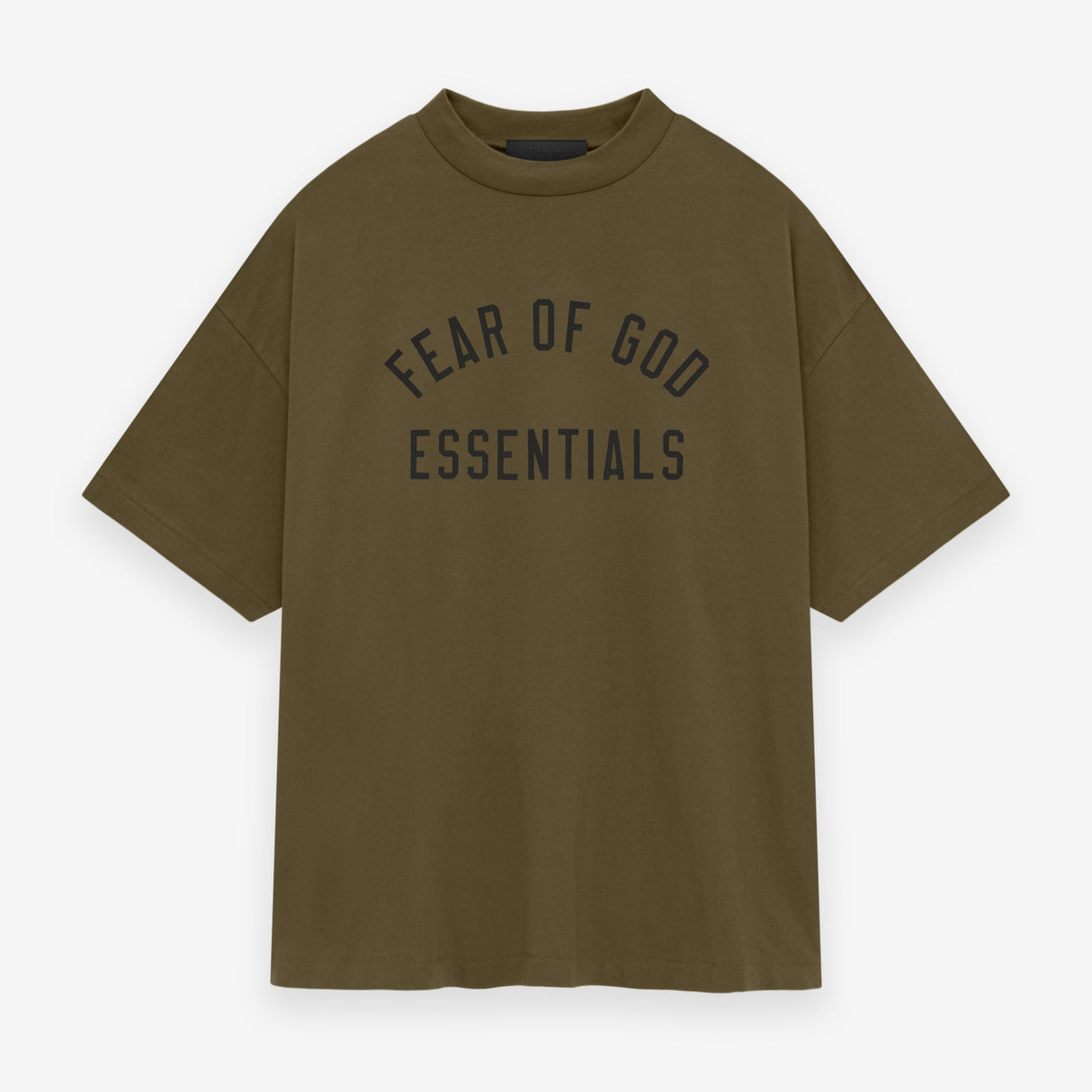 FEAR OF GOD Essentials Collegiate Logo Tee Olive FEAR OF GOD ESSENTIALS FEAR OF GOD ESSENTIALS - originalfook singapore