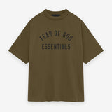FEAR OF GOD Essentials Collegiate Logo Tee Olive FEAR OF GOD ESSENTIALS FEAR OF GOD ESSENTIALS - originalfook singapore