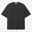 Fear of God Essentials reflective logo ponte 90s tee in iron dark grey, short sleeve casual apparel for everyday wear