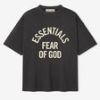 Fear of God Essentials Campus 90s heavyweight short sleeve tee in faded black, casual apparel with a relaxed fit and bold branding.