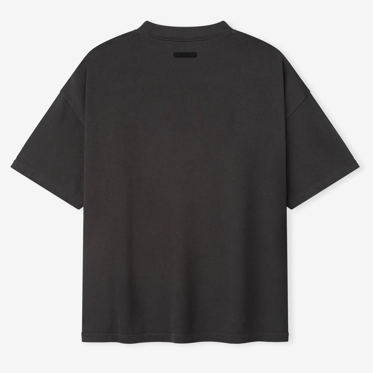 Fear of God Essentials Campus 90s heavyweight short sleeve tee in faded black, casual apparel with a relaxed fit.