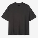 Fear of God Essentials Campus 90s heavyweight short sleeve tee in faded black, casual apparel with a relaxed fit.