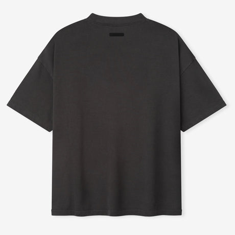 Fear of God Essentials Campus 90s heavyweight short sleeve tee in faded black, casual apparel with a relaxed fit.