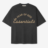 Fear of God Essentials Training 90s Heavyweight Tee in faded iron grey, short sleeve casual t-shirt with logo detail.
