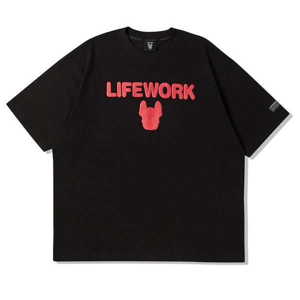 LifeWork Embossed Bulldog Logo Tee Black LifeWork LifeWork - originalfook singapore