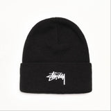 Stussy Cuff Stock Logo Beanie Black