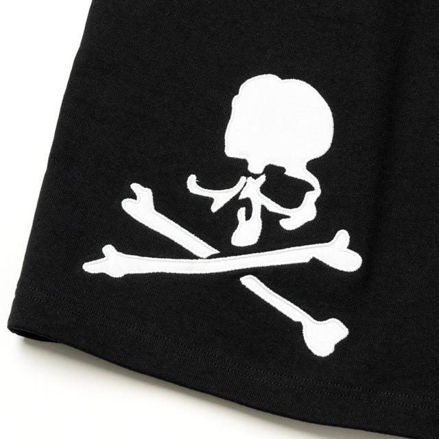 Black Mastermind Japan X New Era Script Logo Shorts with logo detail and stylish design, perfect for casual wear.