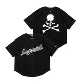 Black heavyweight baseball shirt by MASTERMIND JAPAN featuring subtle branding and a classic athletic design.